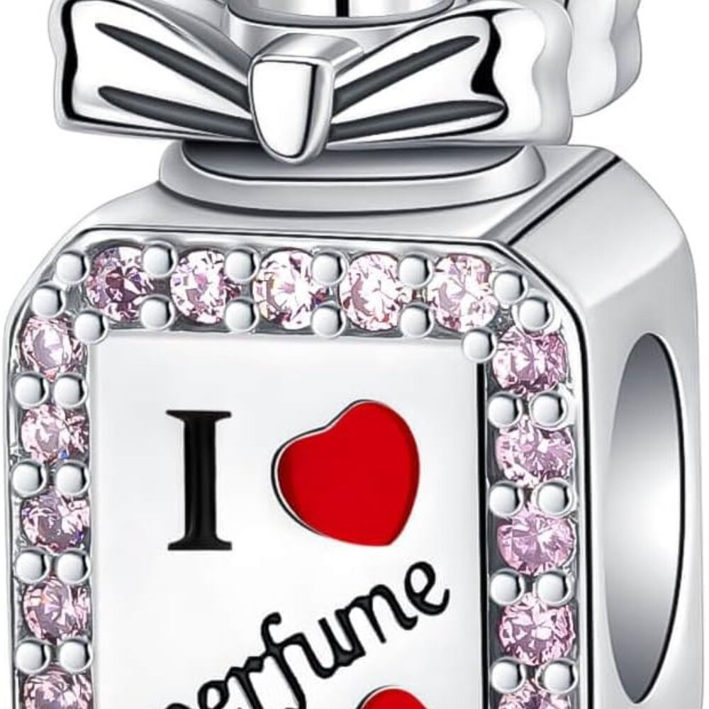 Perfume Bottle Charm with Hearts
